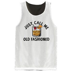 Just Call Me Old Fashioned Funny Cocktail Mesh Reversible Basketball Jersey Tank