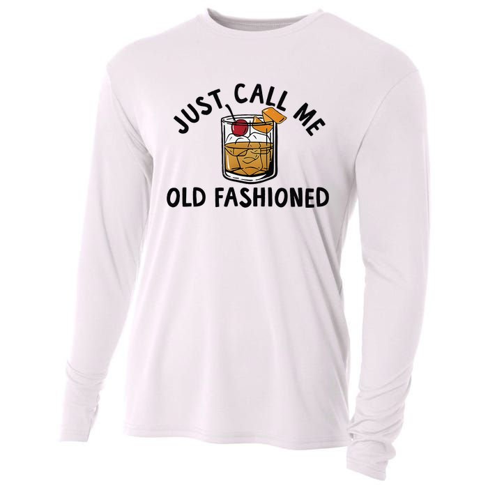 Just Call Me Old Fashioned Funny Cocktail Cooling Performance Long Sleeve Crew