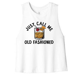 Just Call Me Old Fashioned Funny Cocktail Women's Racerback Cropped Tank