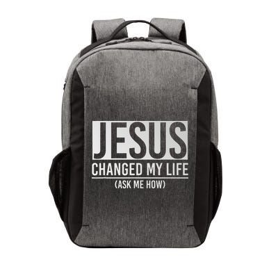Jesus Changed My Life Ask Me How Jesus Vector Backpack