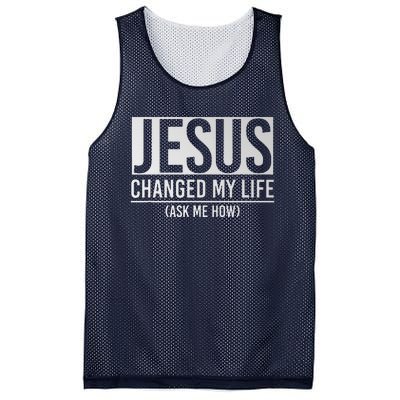 Jesus Changed My Life Ask Me How Jesus Mesh Reversible Basketball Jersey Tank