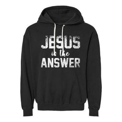 Jesus Changed My Life Ask Me How Jesus 1 Garment-Dyed Fleece Hoodie