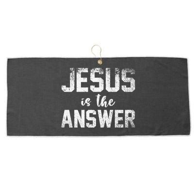 Jesus Changed My Life Ask Me How Jesus 1 Large Microfiber Waffle Golf Towel