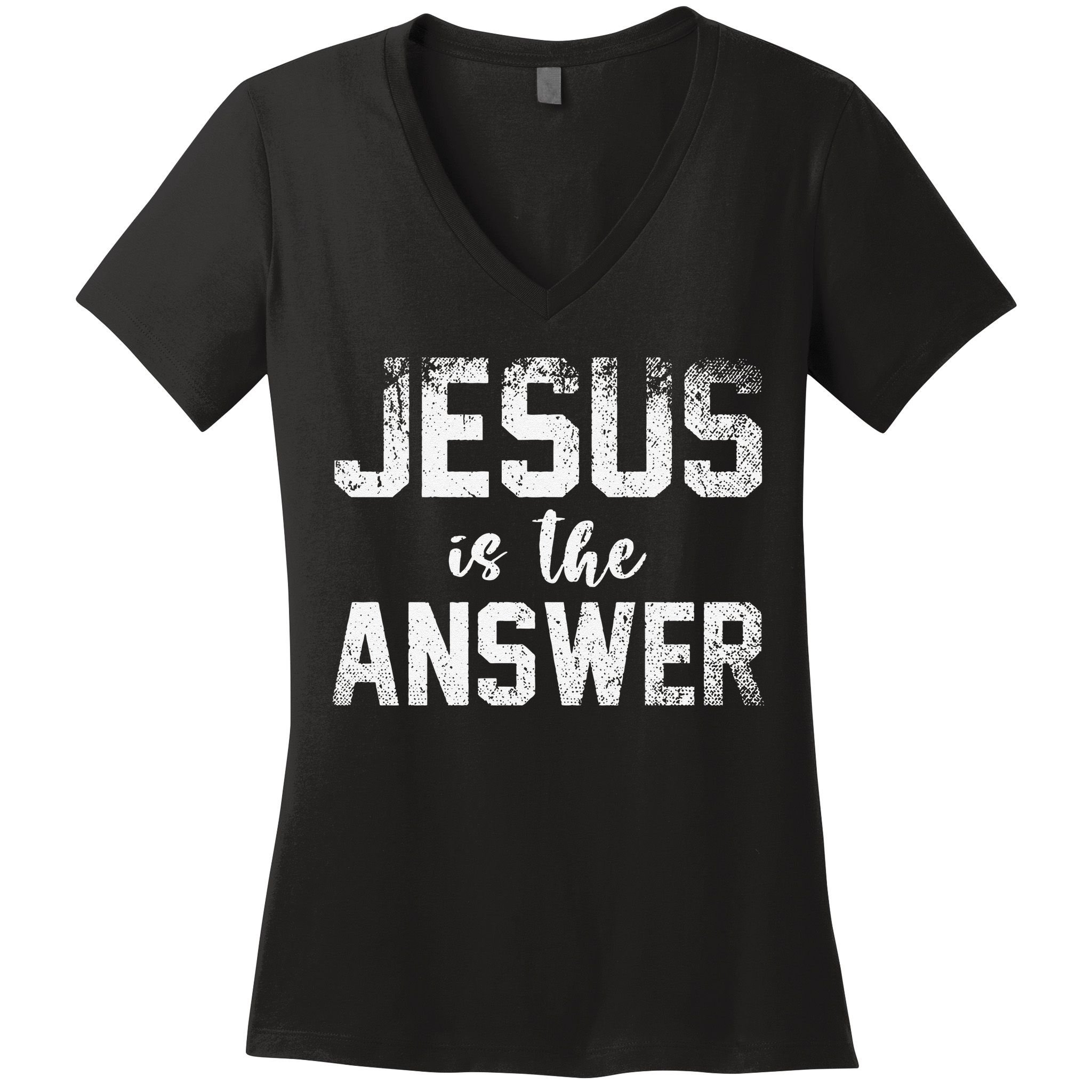 Jesus Changed My Life Ask Me How Jesus 1 Women's V-Neck T-Shirt