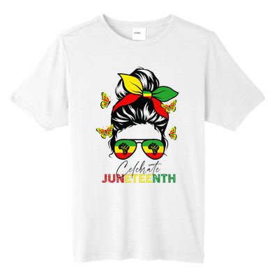 Juneteenth Celebrate Messy Bun Glasses Black Wo Tall Fusion ChromaSoft Performance T-Shirt