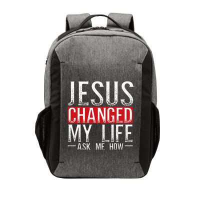 Jesus Changed My Life Ask Me How Christian Christians Vector Backpack