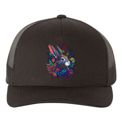 JCombs Colorful Magical Bunny Rabbit Yupoong Adult 5-Panel Trucker Hat