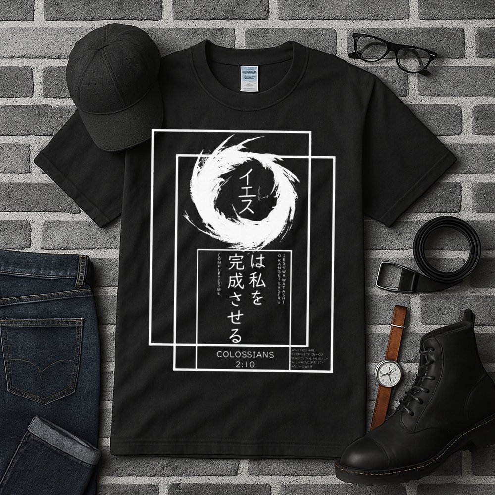 Jesus Completes Me Japanese funny christian Tall T-Shirt