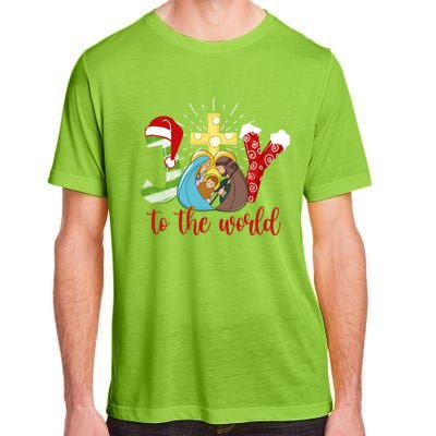 Jesus Christian Nativity Scene Joy To The World Christmas Adult ChromaSoft Performance T-Shirt