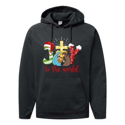 Jesus Christian Nativity Scene Joy To The World Christmas Performance Fleece Hoodie