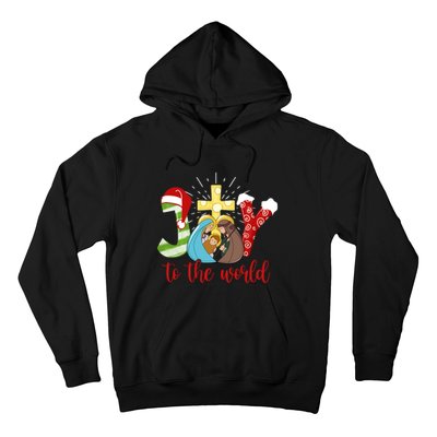 Jesus Christian Nativity Scene Joy To The World Christmas Hoodie