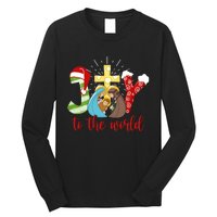 Jesus Christian Nativity Scene Joy To The World Christmas Long Sleeve Shirt