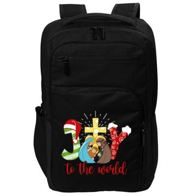 Jesus Christian Nativity Scene Joy To The World Christmas Impact Tech Backpack