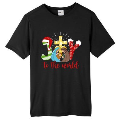 Jesus Christian Nativity Scene Joy To The World Christmas Tall Fusion ChromaSoft Performance T-Shirt