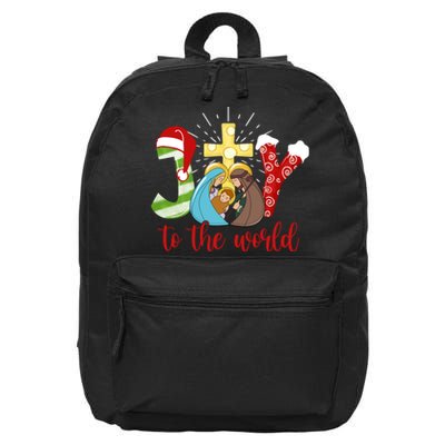 Jesus Christian Nativity Scene Joy To The World Christmas 16 in Basic Backpack