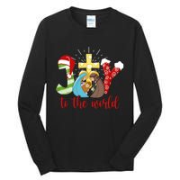 Jesus Christian Nativity Scene Joy To The World Christmas Tall Long Sleeve T-Shirt