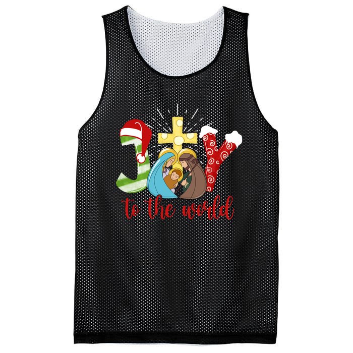 Jesus Christian Nativity Scene Joy To The World Christmas Mesh Reversible Basketball Jersey Tank