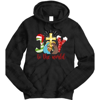 Jesus Christian Nativity Scene Joy To The World Christmas Tie Dye Hoodie