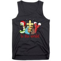 Jesus Christian Nativity Scene Joy To The World Christmas Tank Top