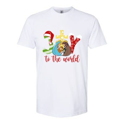 Jesus Christian Nativity Scene Joy To The World Christmas Softstyle CVC T-Shirt