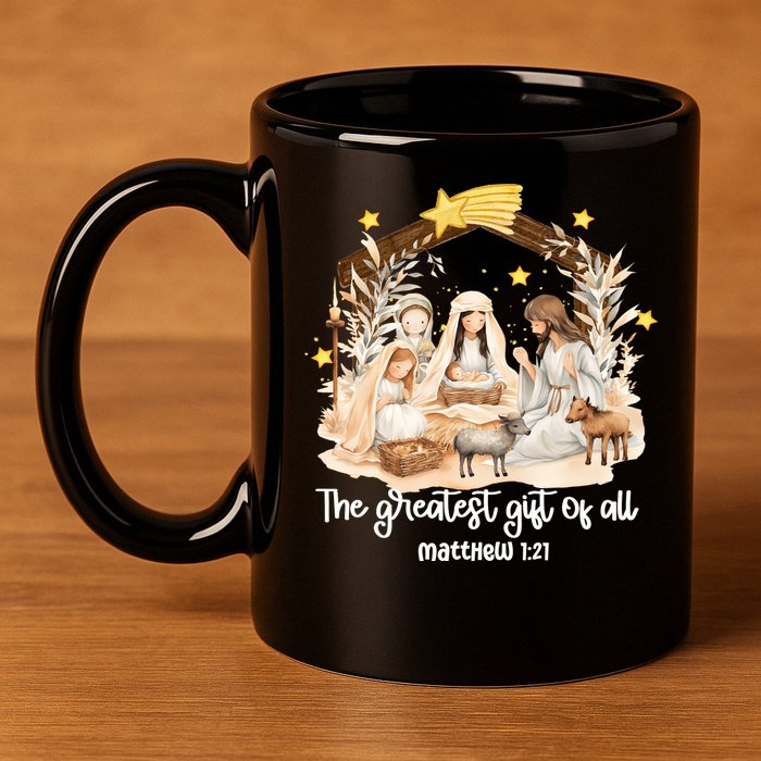 Jesus Christmas Nativity Scene 11oz C Handle Ceramic Mug