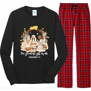 Jesus Christmas Nativity Scene Long Sleeve Pajama Set