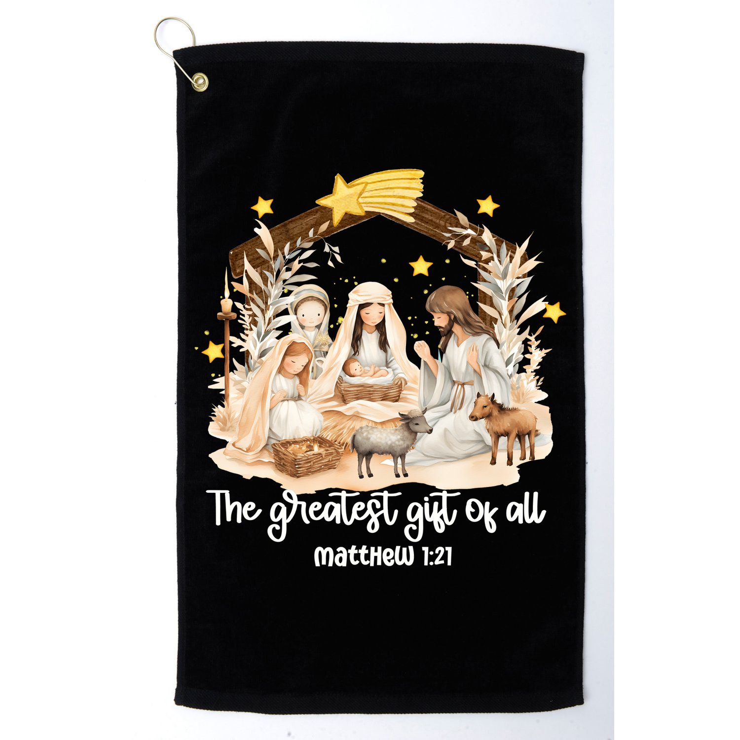 Jesus Christmas Nativity Scene Golf Towel