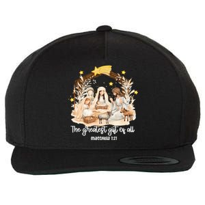 Jesus Christmas Nativity Scene Wool Snapback Cap