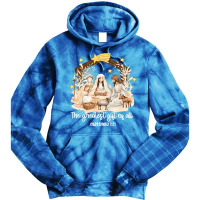 Jesus Christmas Nativity Scene Tie Dye Hoodie