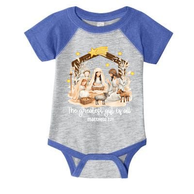 Jesus Christmas Nativity Scene Infant Baby Jersey Bodysuit