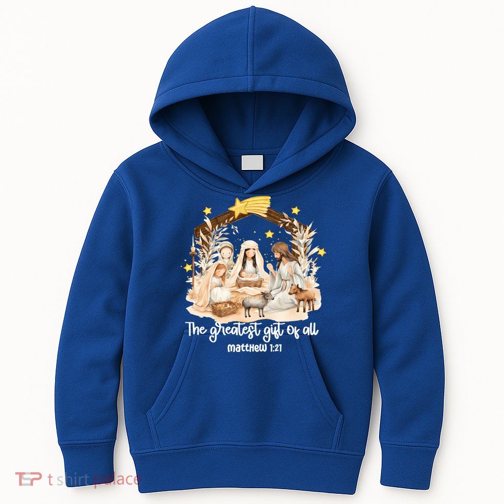 Jesus Christmas Nativity Scene Kids Hoodie