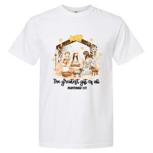 Jesus Christmas Nativity Scene Garment-Dyed Heavyweight T-Shirt