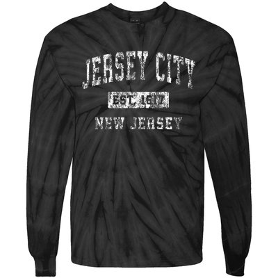 Jersey City New Jersey Nj Vintage Established Tie-Dye Long Sleeve Shirt