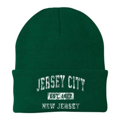 Jersey City Nj Vintage Sports Pride Knit Cap Winter Beanie