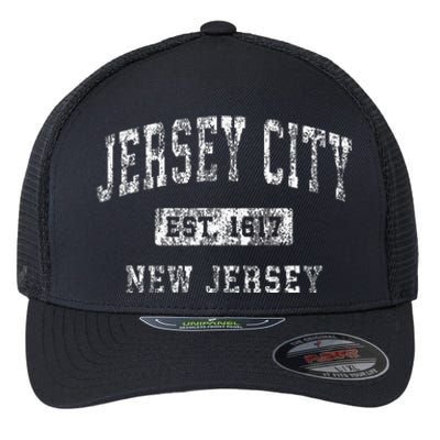 Jersey City Nj Vintage Sports Pride Flexfit Unipanel Trucker Cap