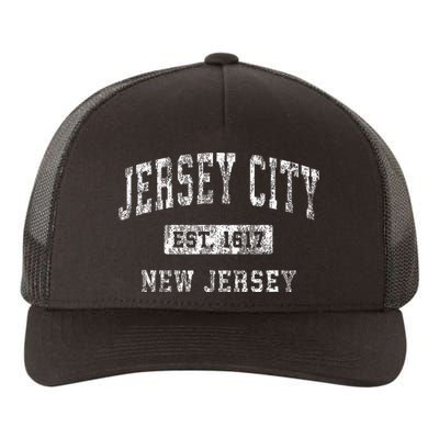 Jersey City Nj Vintage Sports Pride Yupoong Adult 5-Panel Trucker Hat