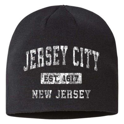 Jersey City Nj Vintage Sports Pride Sustainable Beanie