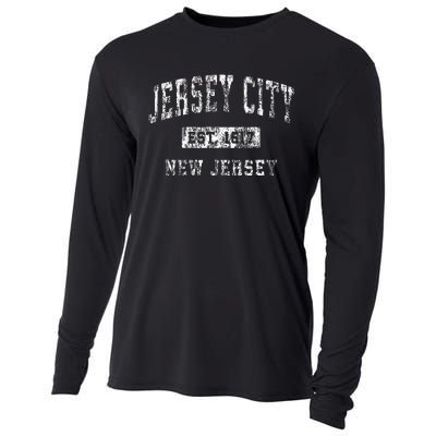 Jersey City Nj Vintage Sports Pride Cooling Performance Long Sleeve Crew