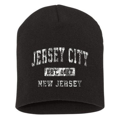 Jersey City Nj Vintage Sports Pride Short Acrylic Beanie