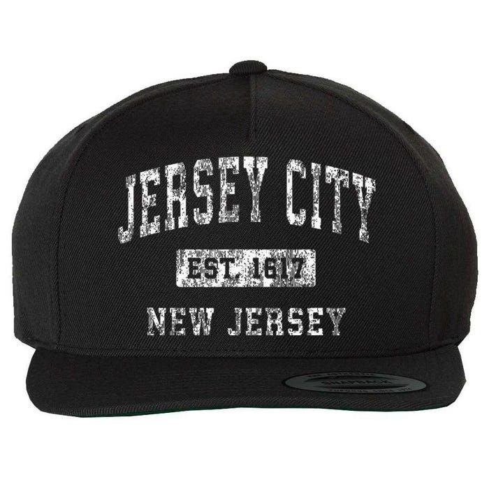 Jersey City Nj Vintage Sports Pride Wool Snapback Cap