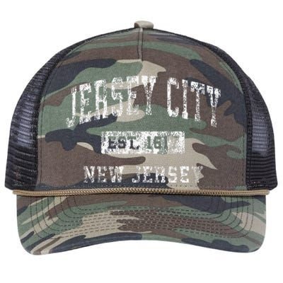 Jersey City Nj Vintage Sports Pride Retro Rope Trucker Hat Cap