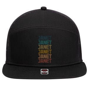 Janet Classic Name Cool 80s 90s 7 Panel Mesh Trucker Snapback Hat