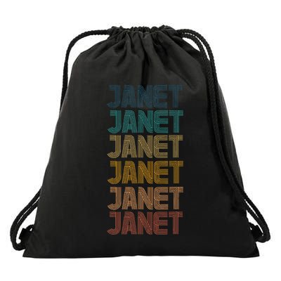 Janet Classic Name Cool 80s 90s Drawstring Bag