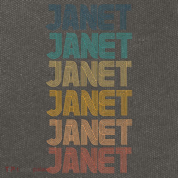 Janet Classic Name Cool 80s 90s Cotton Canvas Backpack