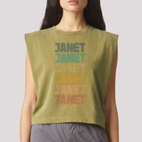 Janet Classic Name Cool 80s 90s Garment-Dyed Women's Muscle Tee
