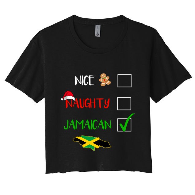 Jamaica Christmas Naughty Nice Check Jamaican Gift Great Gift Crop Top