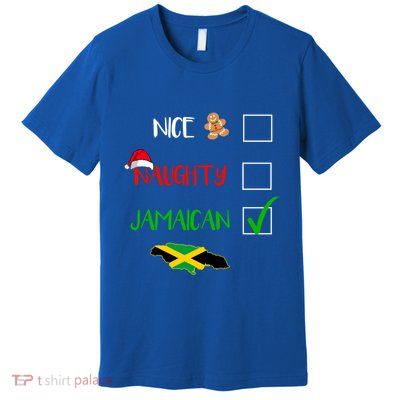 Jamaica Christmas Naughty Nice Check Jamaican Gift Great Gift Premium T-Shirt