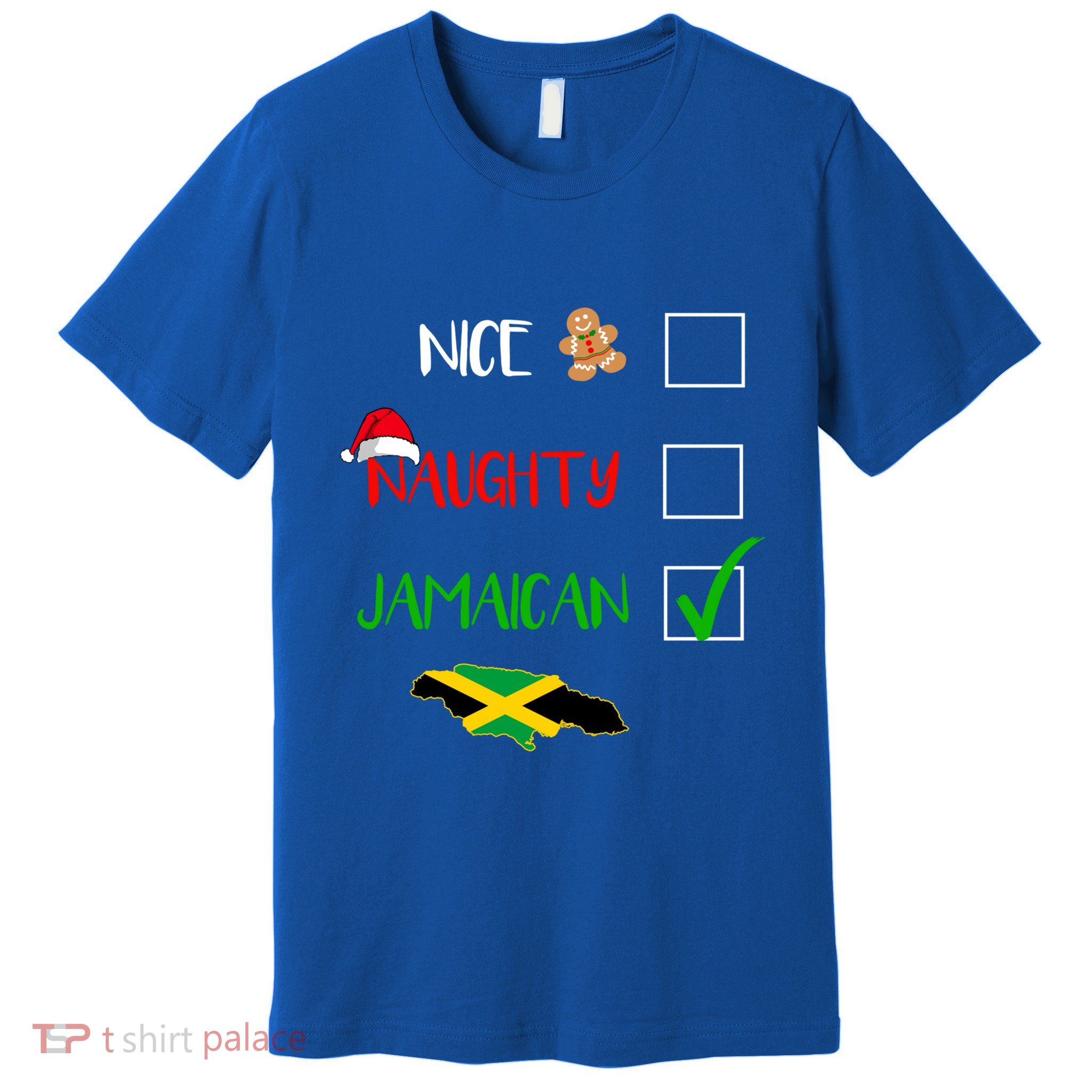 Jamaica Christmas Naughty Nice Check Jamaican Gift Great Gift Premium T-Shirt
