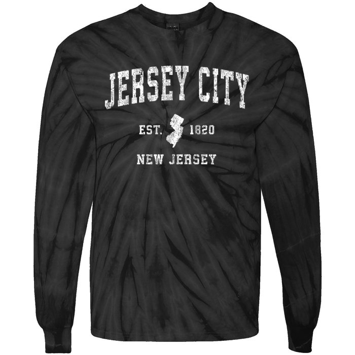 Jersey City New Jersey Nj Vintage Sports Tie-Dye Long Sleeve Shirt