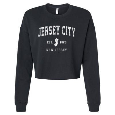 Jersey City New Jersey Nj Vintage Sports Cropped Pullover Crew